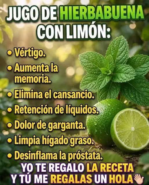 JUGO DE HIERBABUENA CON LIMÓN